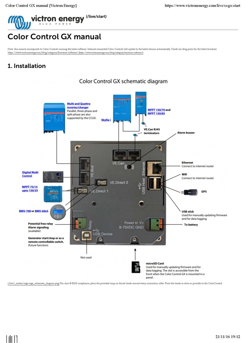 Victron energy Color Control GX User manual