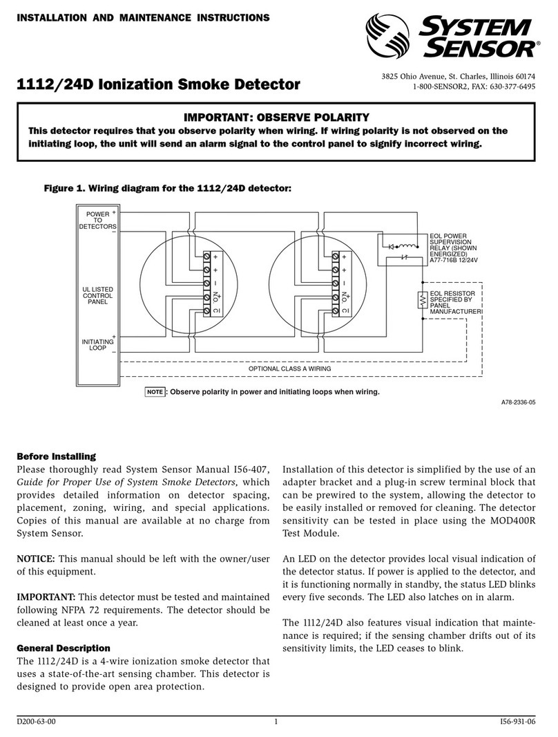 System Sensor 1112/24D User manual