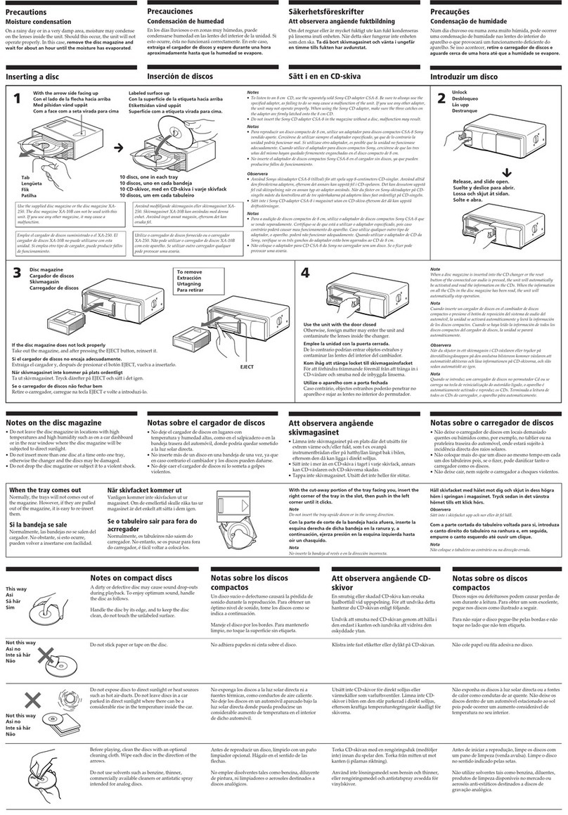 Sony CDX-805 operating instructions