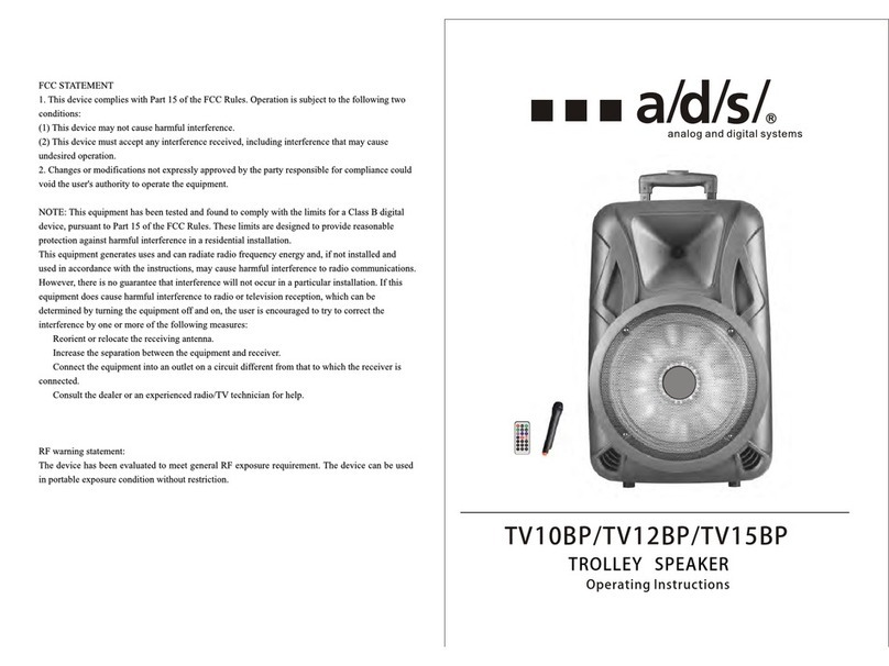 a/d/s/ TV12BP operating instructions