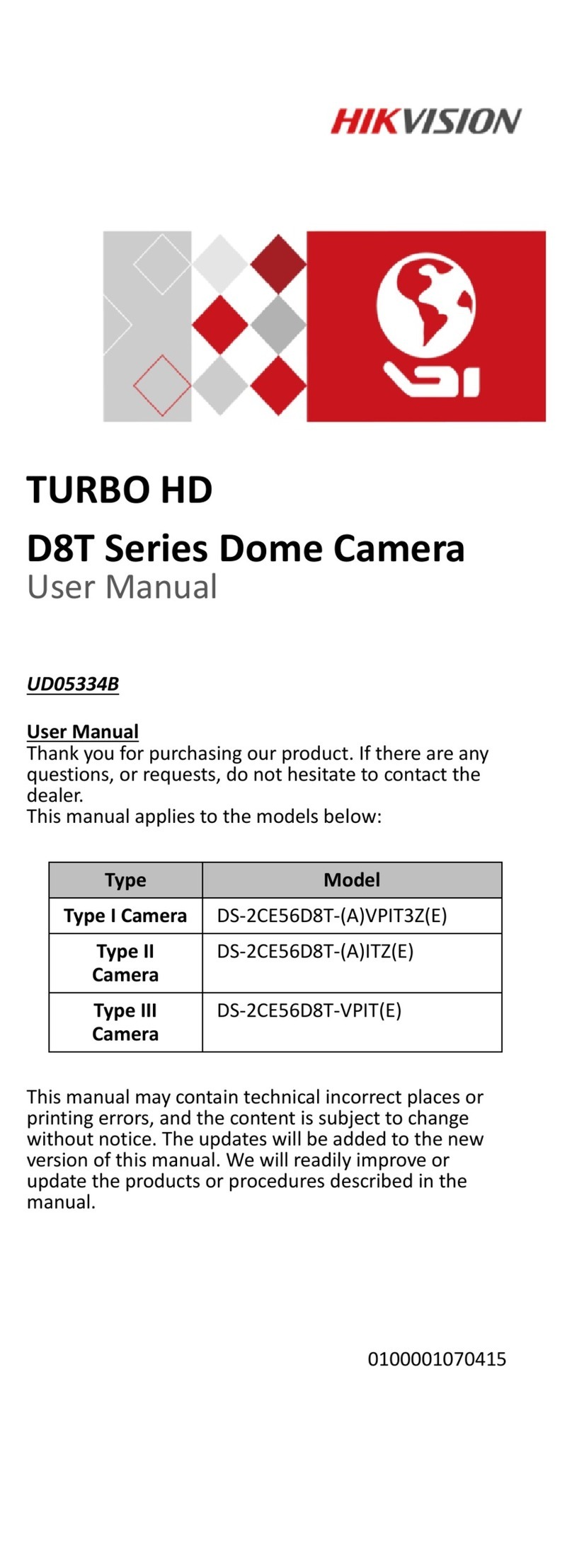 HIK VISION TURBO HD DS-2CE56D8T-(A)VPIT3Z(E) User manual