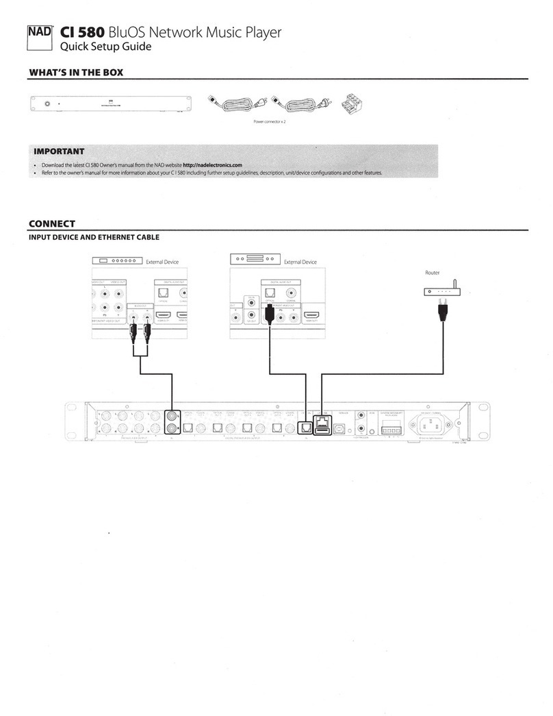 NAD Cl 580 Quick setup guide