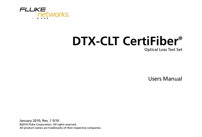 Fluke DTX-CLT CertiFiber User manual