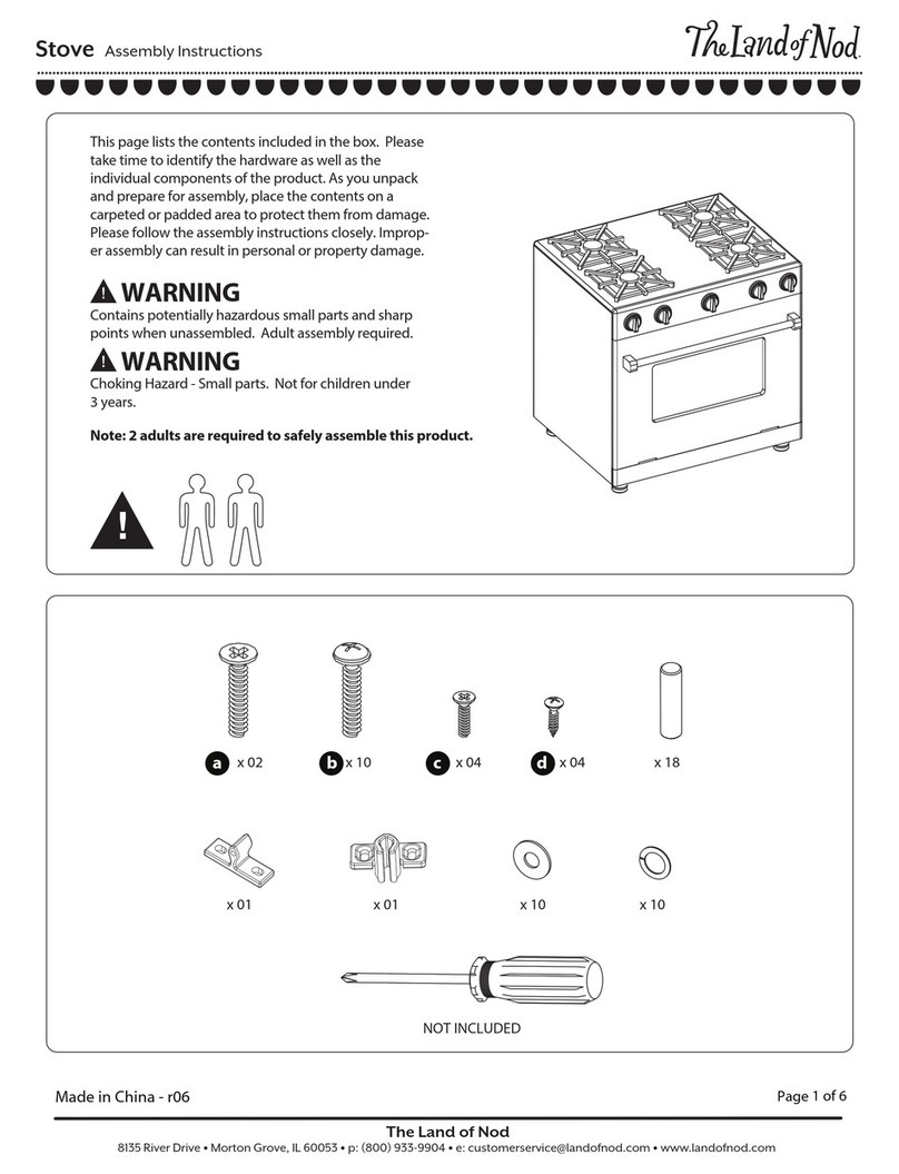 The Land of Nod Stove User manual The Land of Nod Stove User manual