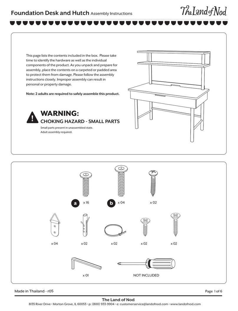 The Land of Nod Foundation Desk and Hutch Assembly instructions The Land of Nod Foundation Desk and Hutch Assembly instructions