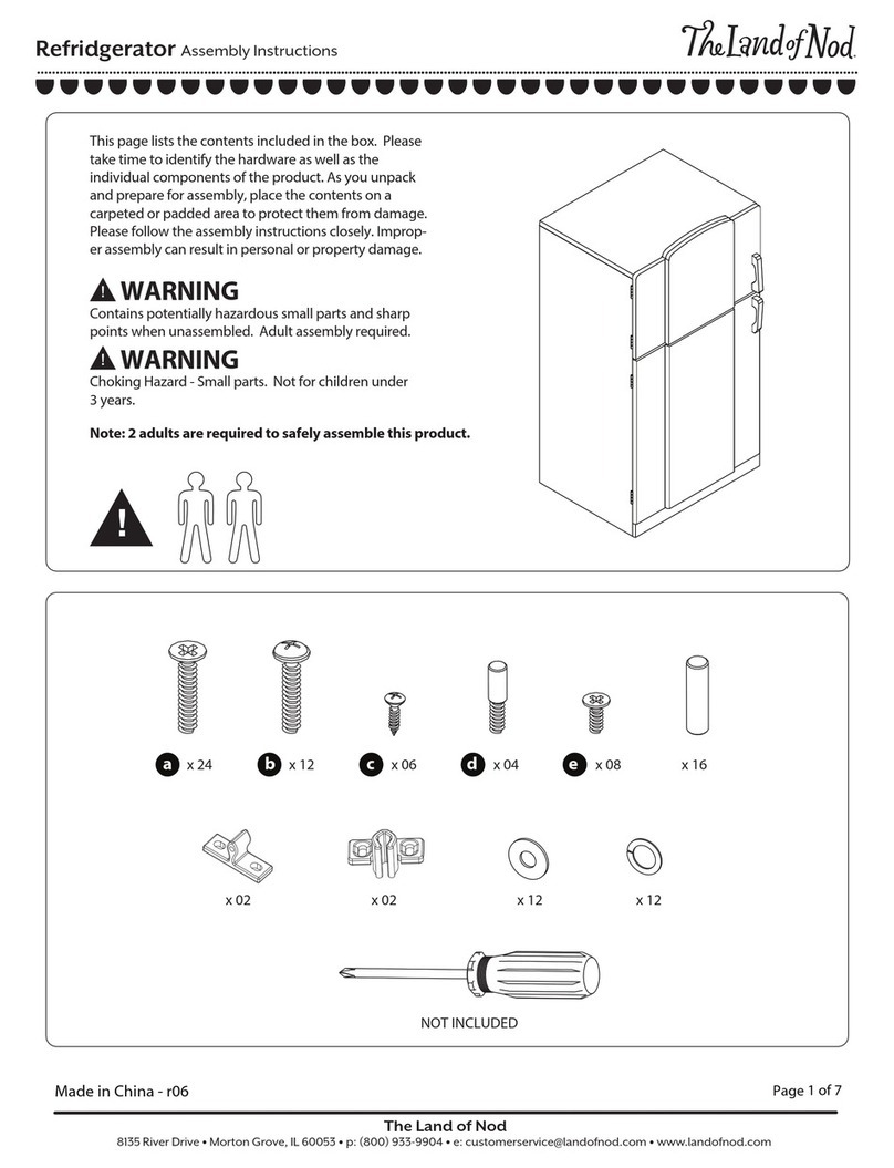 The Land of Nod Refridgerator User manual The Land of Nod Refridgerator User manual