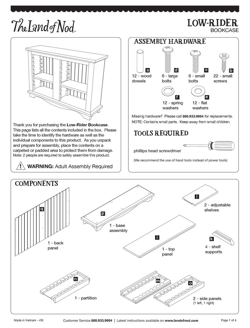 The Land of Nod Low-Rider Bookcase Assembly instructions The Land of Nod Low-Rider Bookcase Assembly instructions