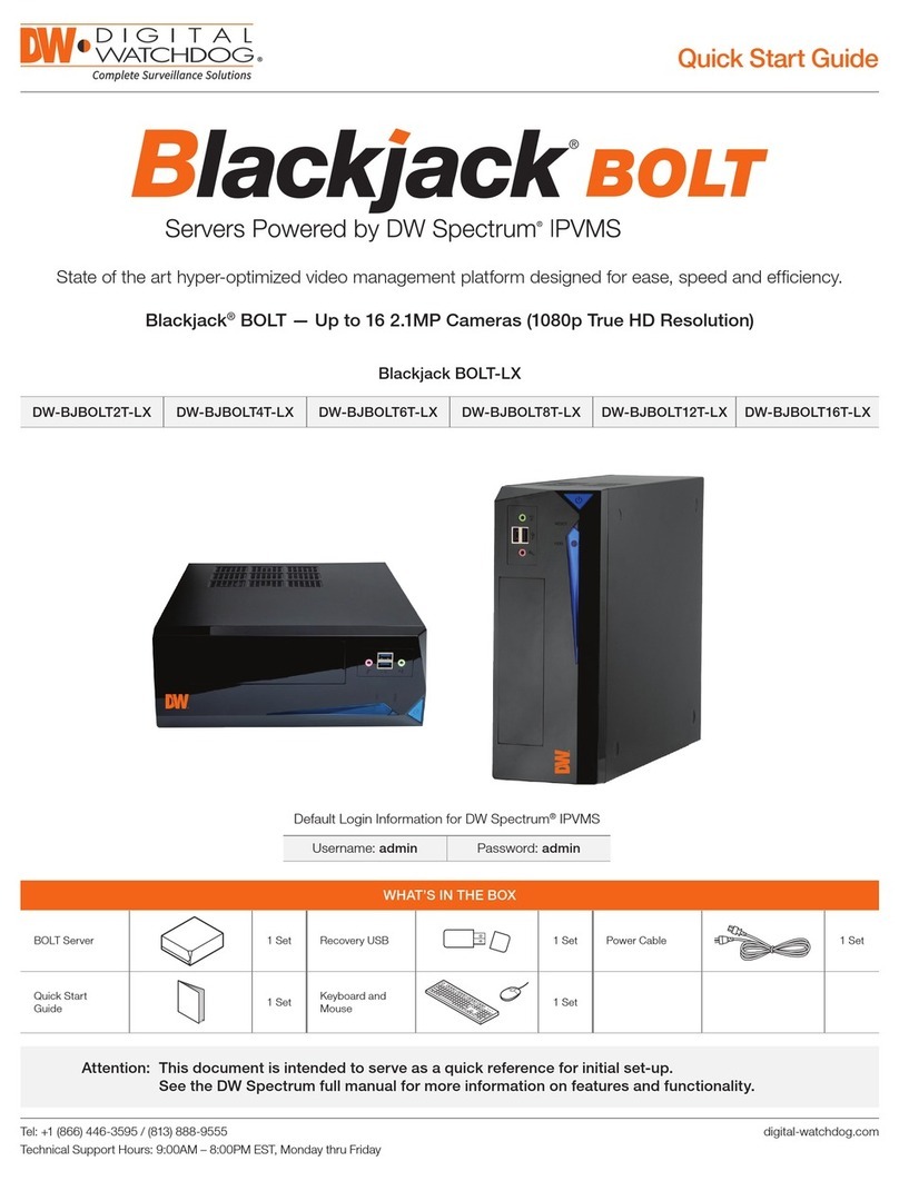 Digital Watchdog Blackjack BOLT DW-BJBOLT2T-LX quick start guide