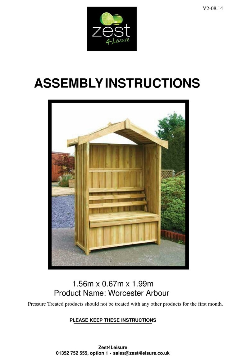 Zest 4 Leisure Worcester Arbour Assembly instructions Zest 4 Leisure Worcester Arbour Assembly instructions