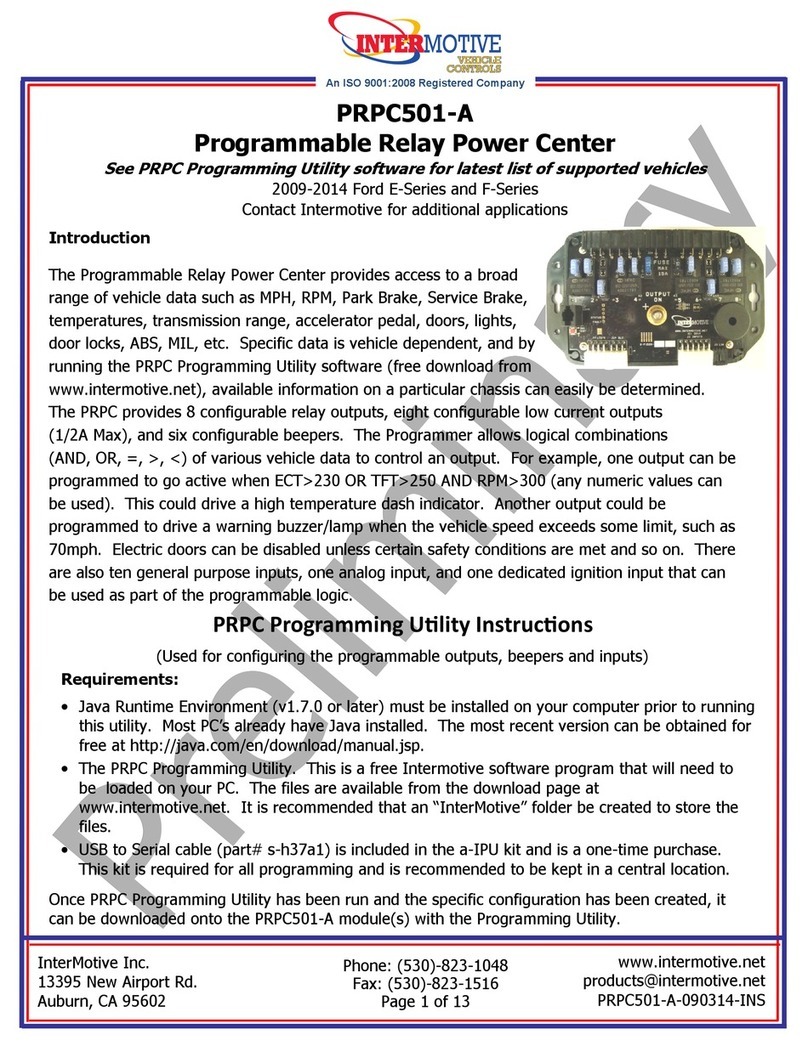 intermovtive PRPC501-A manual
