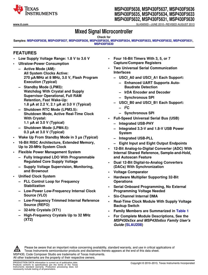 Texas Instruments MSP430F5638 User manual