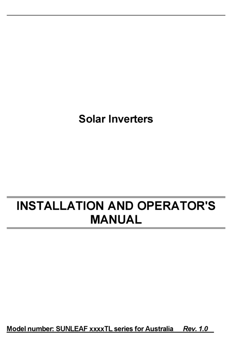 Sunleaf 3000TL Installation and operator's manual