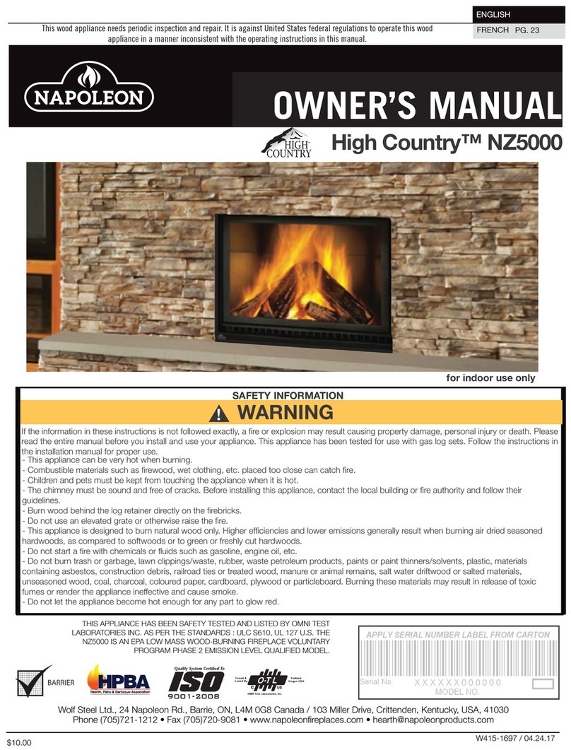 Napoleon High Country NZ5000 owner's manual