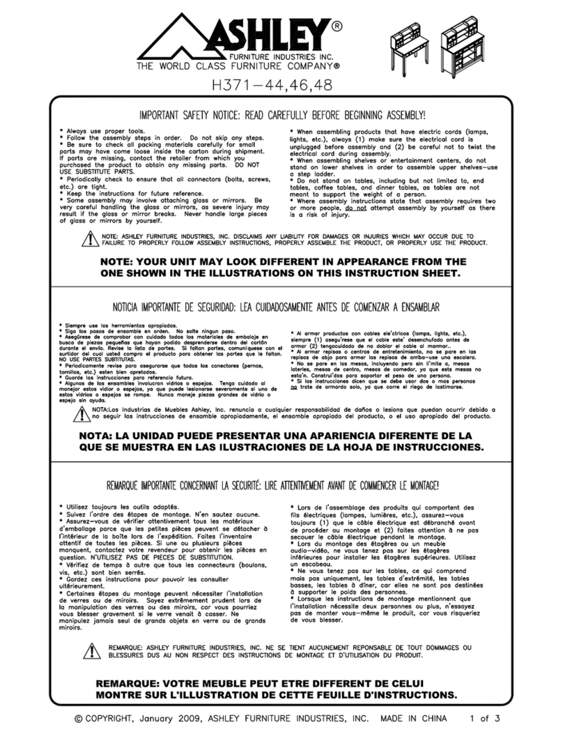 Ashley H371-44 User manual
