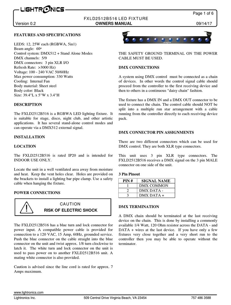 Lightonics FXLD2512B516 owner's manual