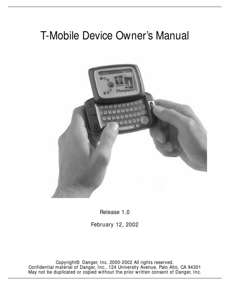 Danger T-Mobile owner's manual