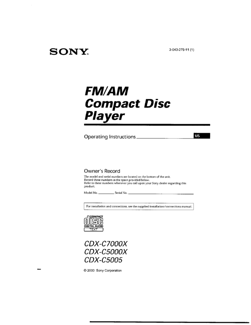 Sony CDX-C7000X - Fm/am Compact Disc Player User manual
