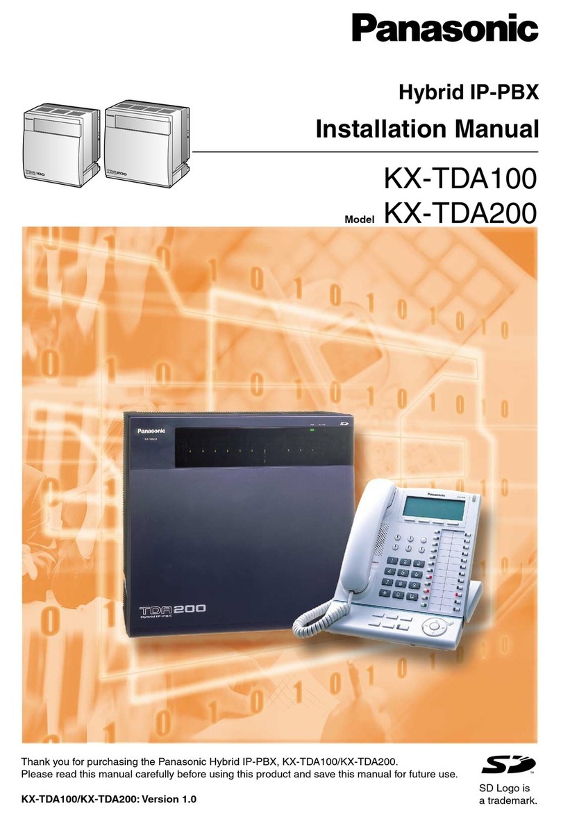Panasonic HYBRID IP-PBX KX-TDA100 User manual