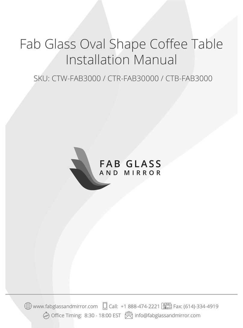 FAB GLASS AND MIRROR CTW-FAB3000 installation manual FAB GLASS AND MIRROR CTW-FAB3000 installation manual