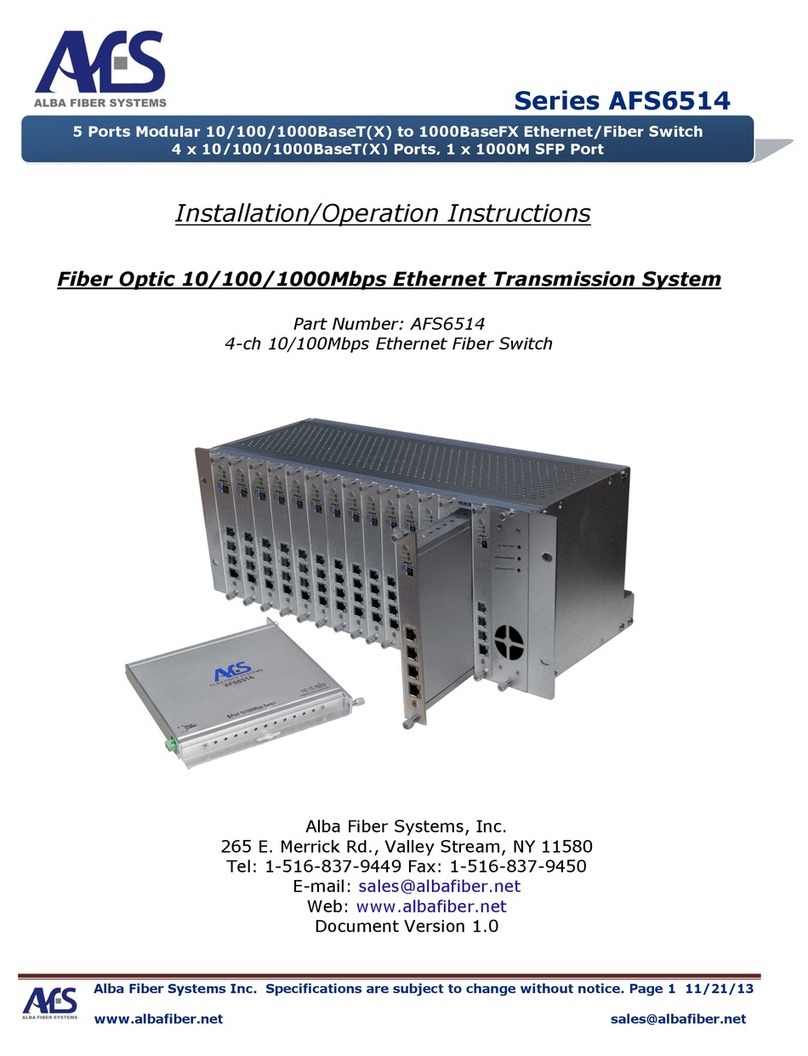 Alba Fiber Systems AFS6514 Installation and operation instructions