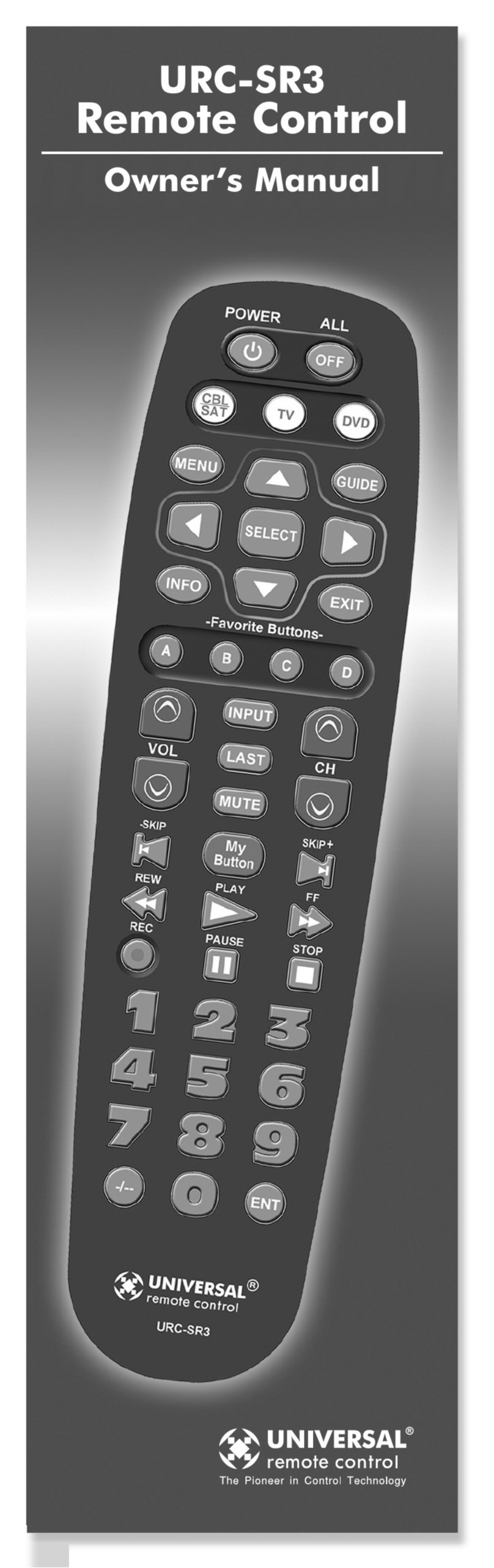 Universal Remote Control URC-SR3 User manual
