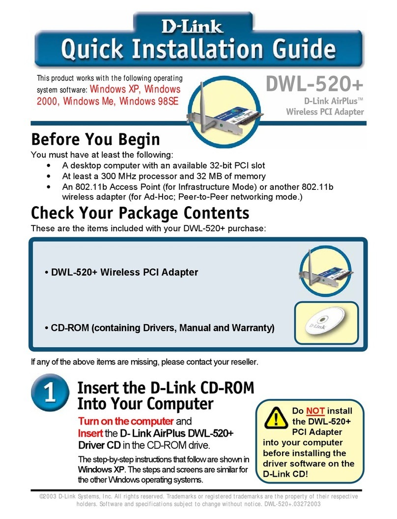 D-Link AirPlus DWL-520+ Original operating instructions D-Link AirPlus DWL-520+ Original operating instructions