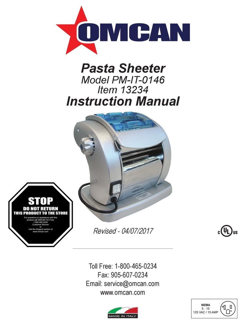 Omcan PM-IT-0146 User manual