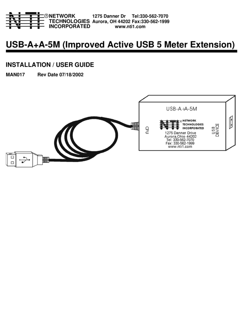 NTI USB-A+A-5M Installation and user guide
