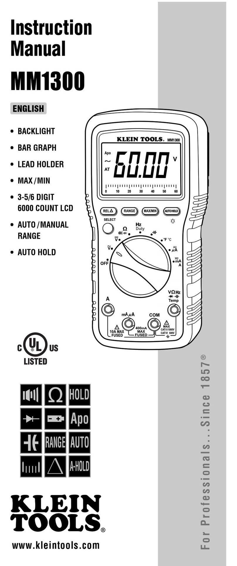 Klein Tools MM1300 User manual
