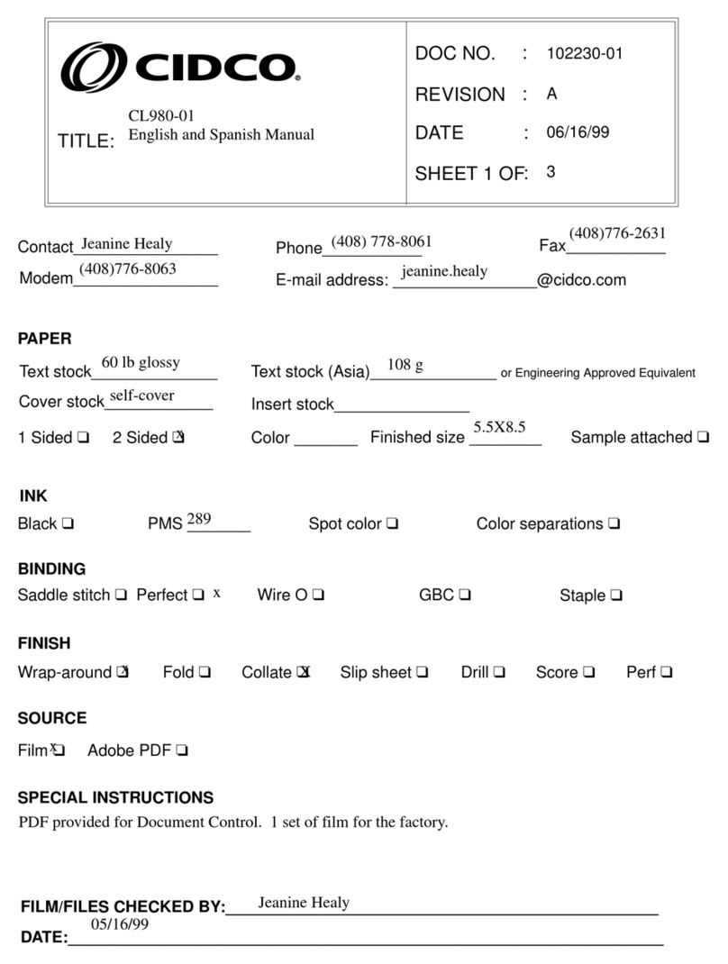 Cidco CL-980 user manual