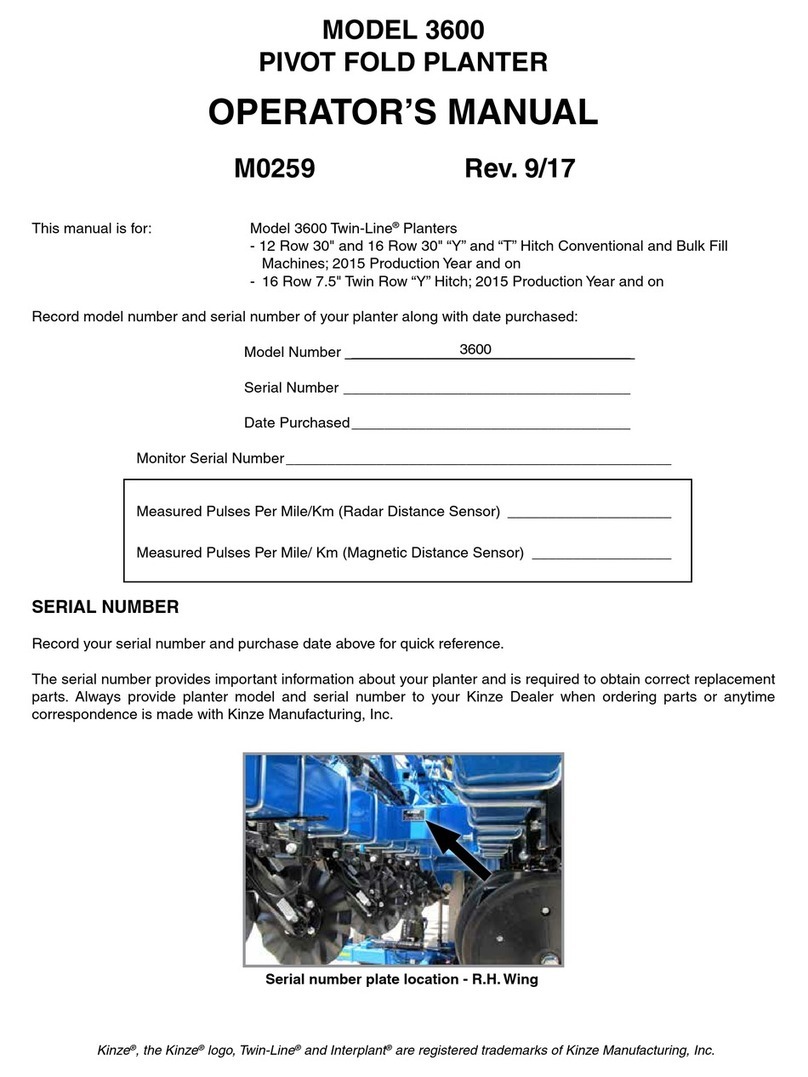 Kinze 3600 Operator's manual