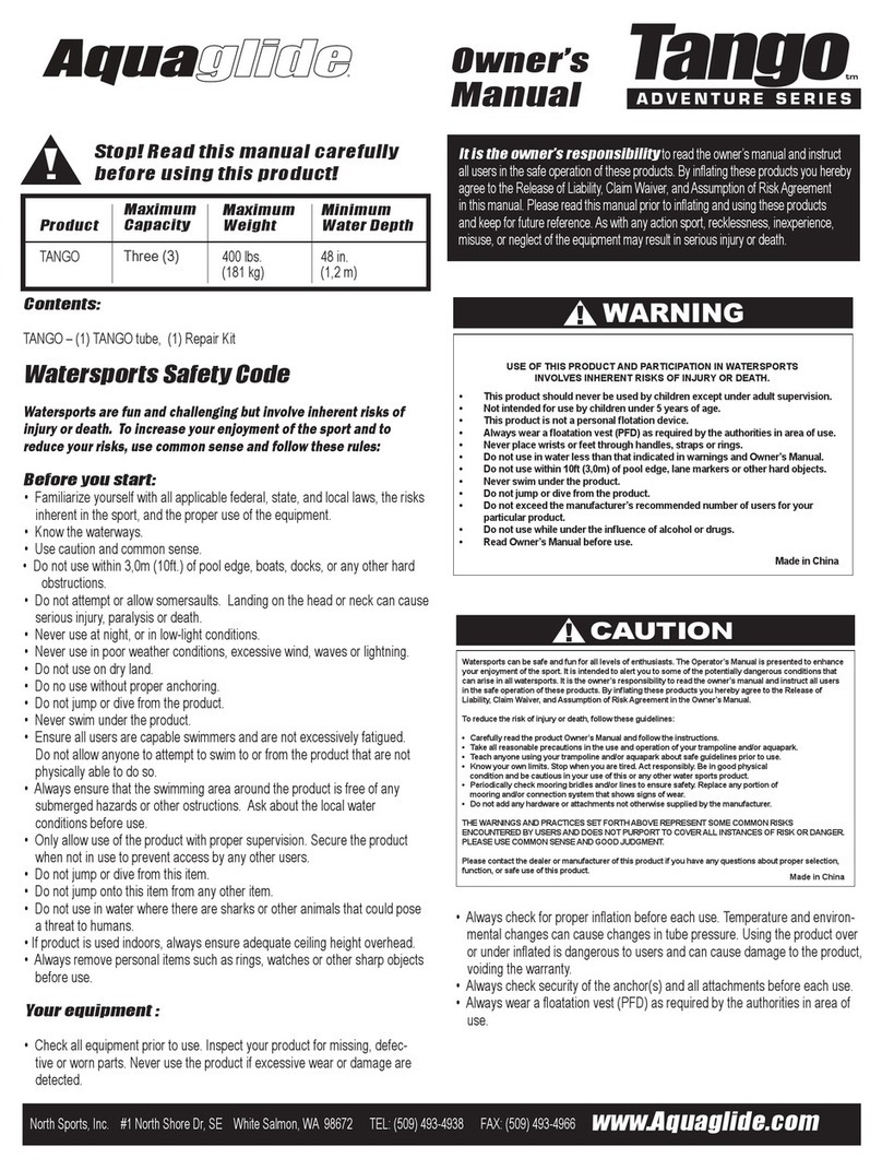 Aquaglide TANGO owner's manual