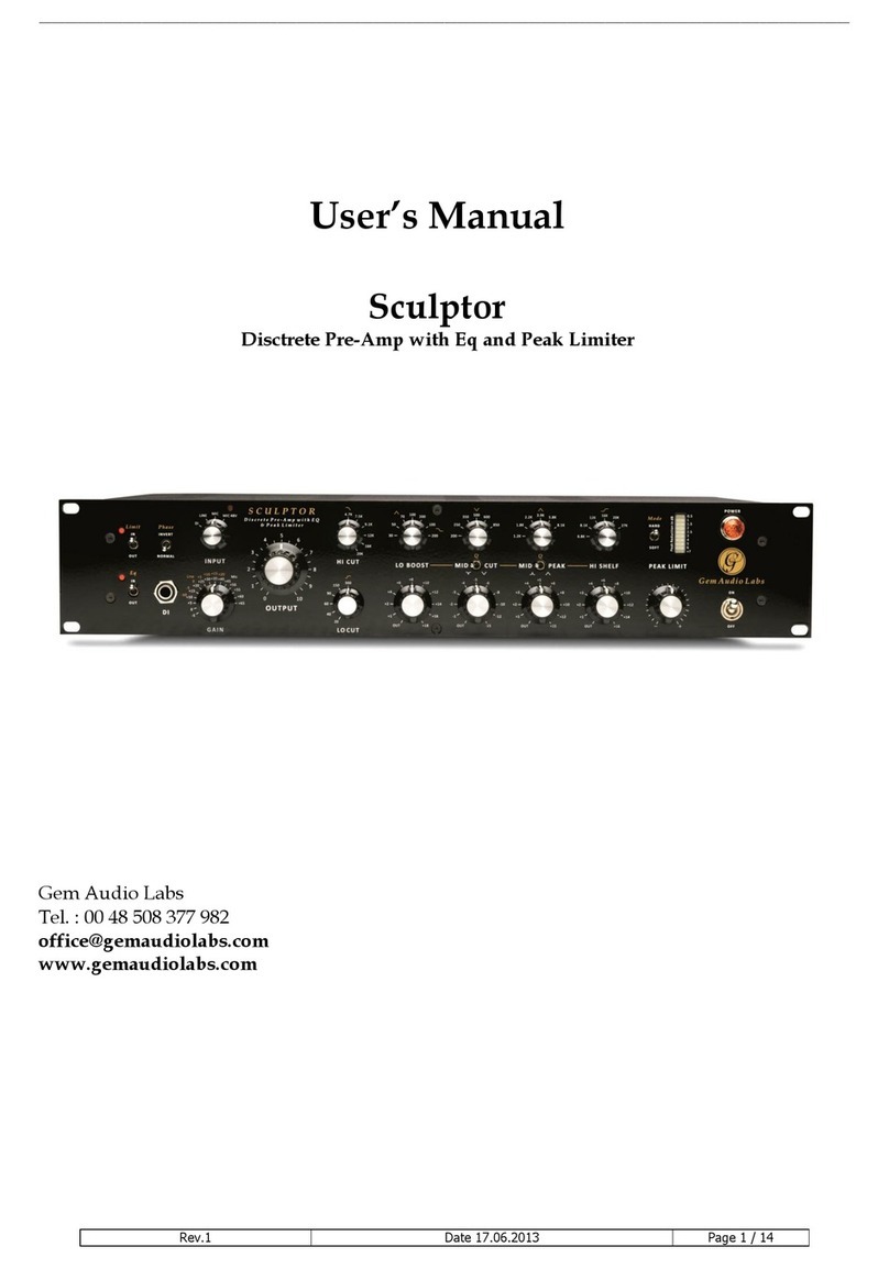 Gem Audio Labs Sculptor user manual Gem Audio Labs Sculptor user manual