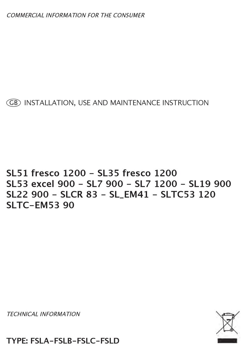 Sirius Brand SL51 fresco 1200 Installation, use and maintenance instructions Sirius Brand SL51 fresco 1200 Installation, use and maintenance instructions