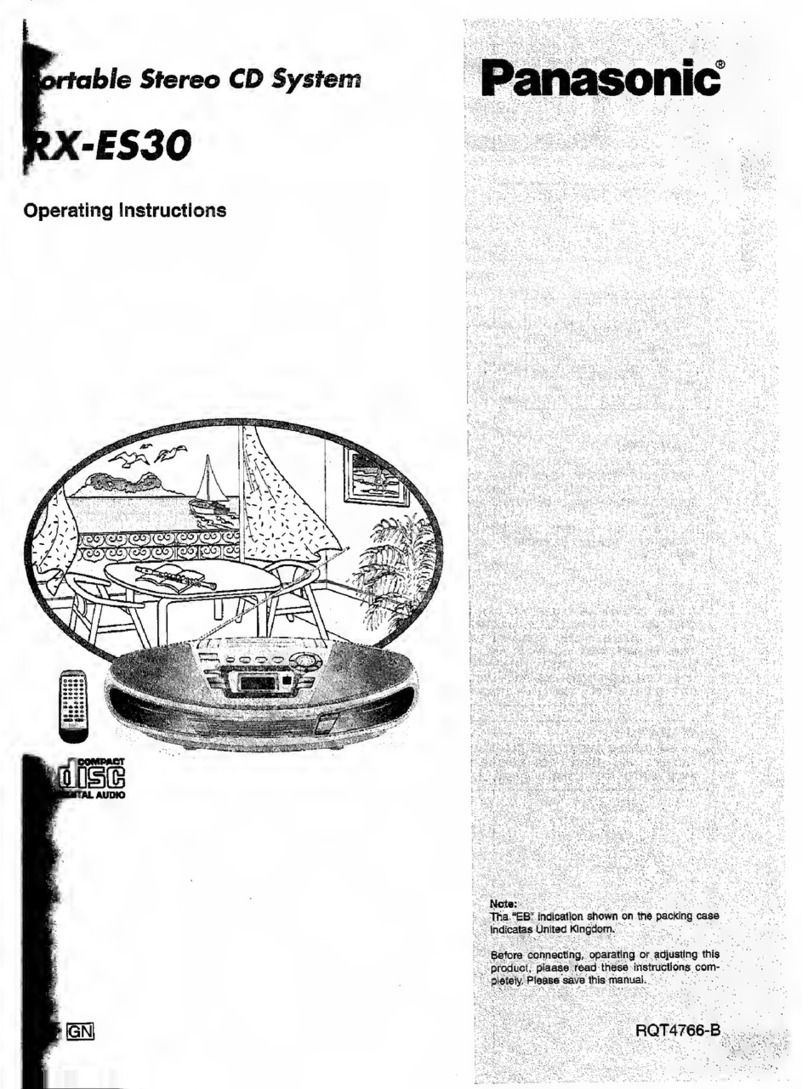 Panasonic RXES30 - RADIO CASSETTE W/CD User manual
