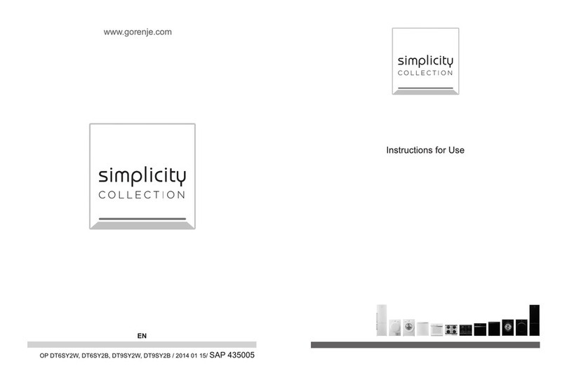 Gorenje Simplicity DT6SY2W Instructions for use