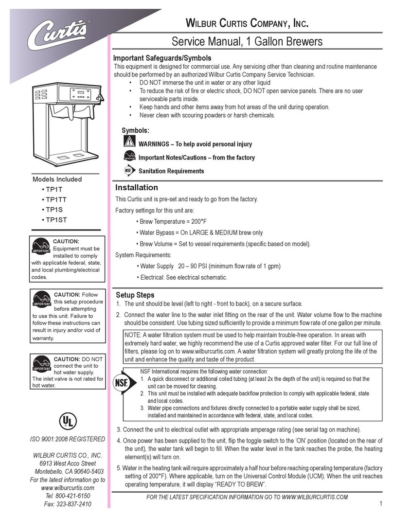 Wilbur Curtis Company TP1T User manual