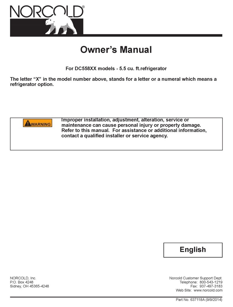 Norcold DC558XX series owner's manual