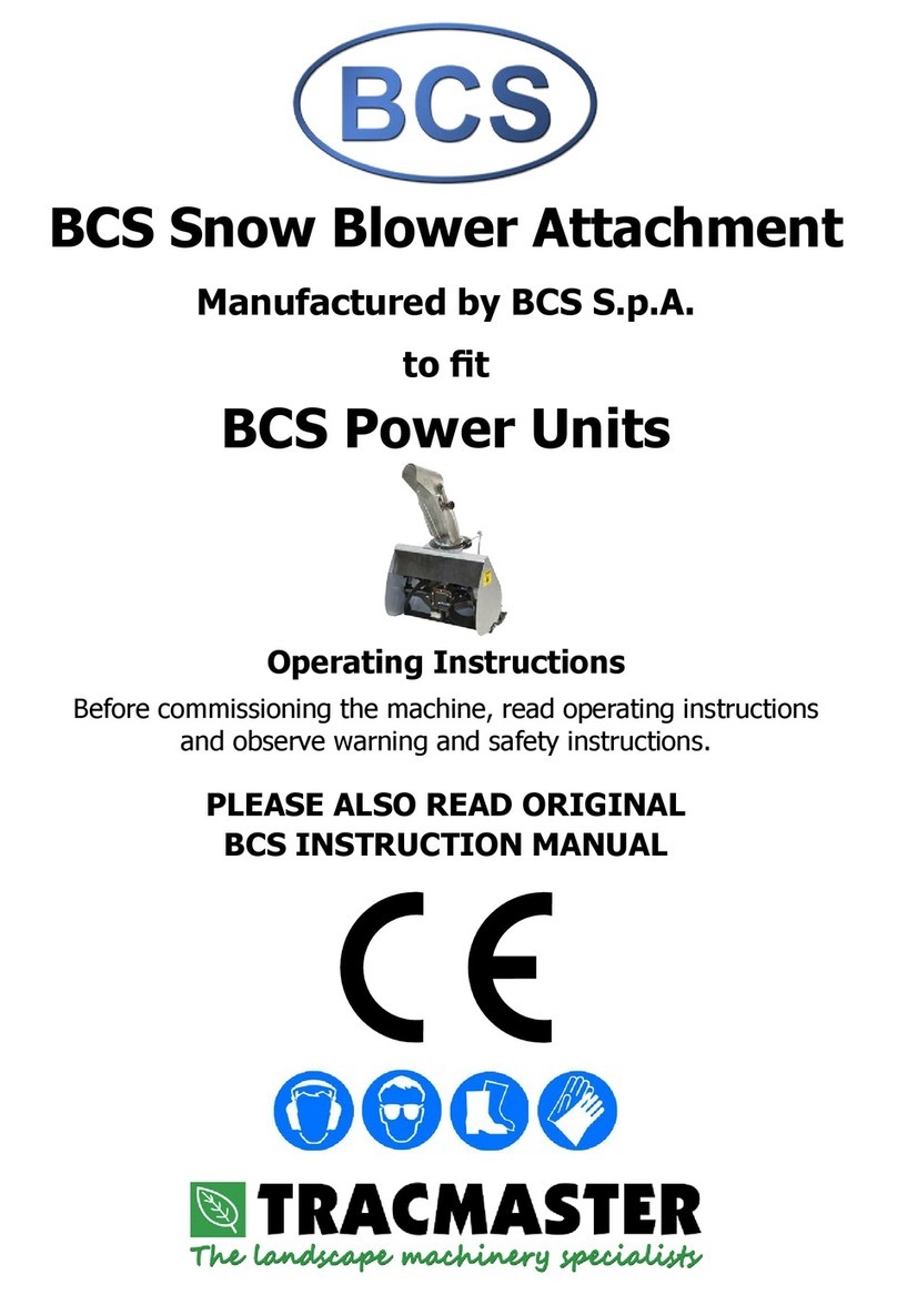 Tracmaster BCS Snow Blower operating instructions