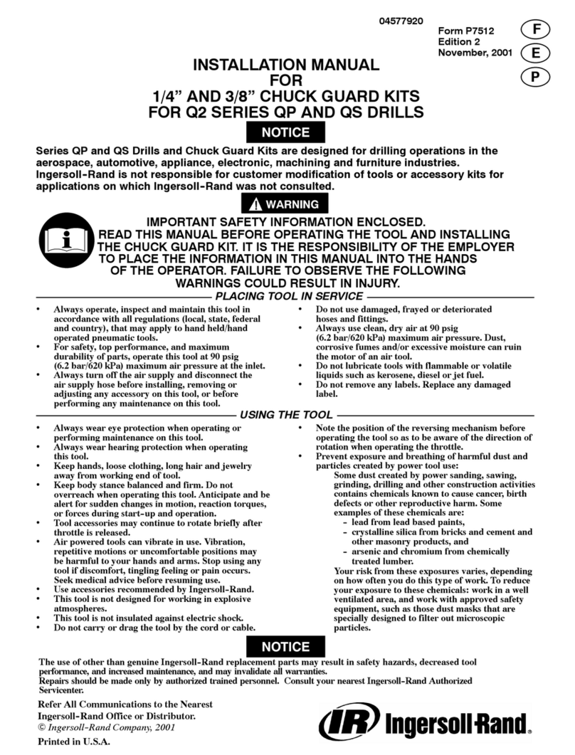 Ingersoll-Rand 1/4" AND 3/8" CHUCK GUARD KITS User manual