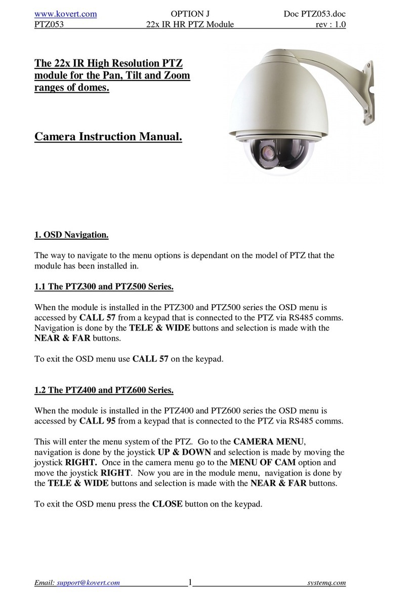 excelPTZ PTZ300 Series User manual