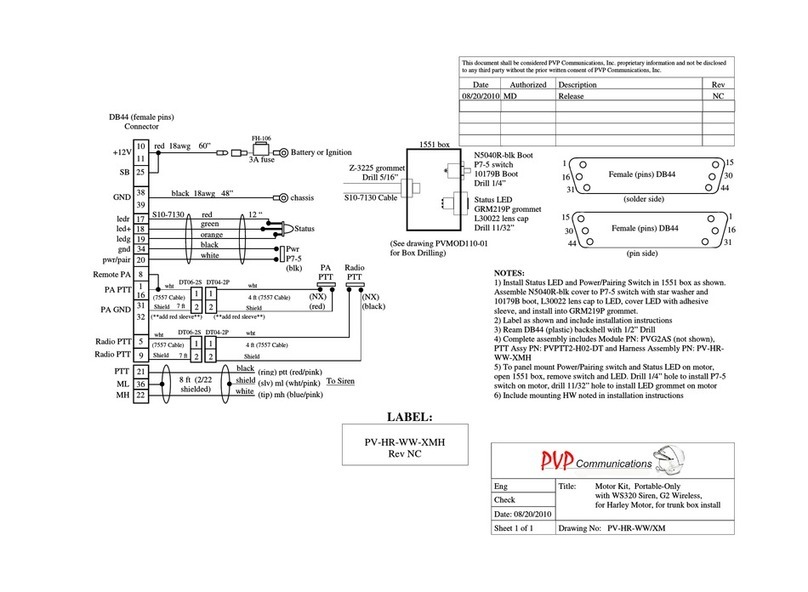 PVP Communications Motor-One PV-HR-WW/XM Installation and operating instructions