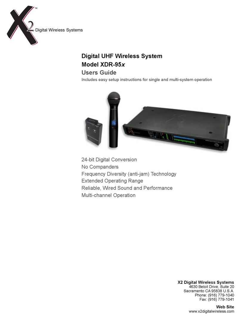 X2 Digital Wireless Systems XDR-95x User manual