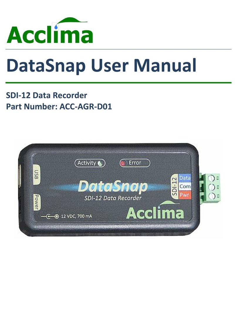 Acclima ACC-AGR-D01 User manual