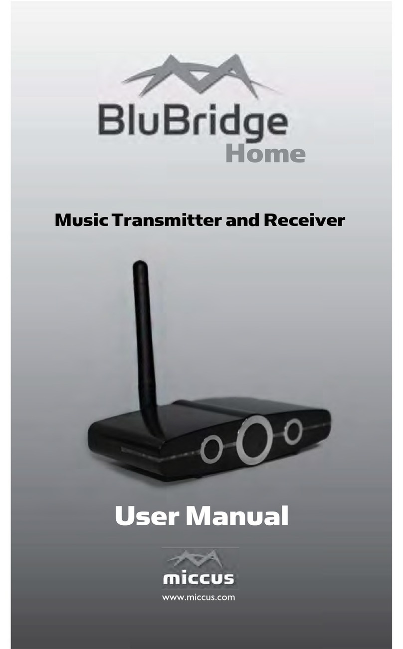 Miccus BluBridge Home BBRTX-01 User manual