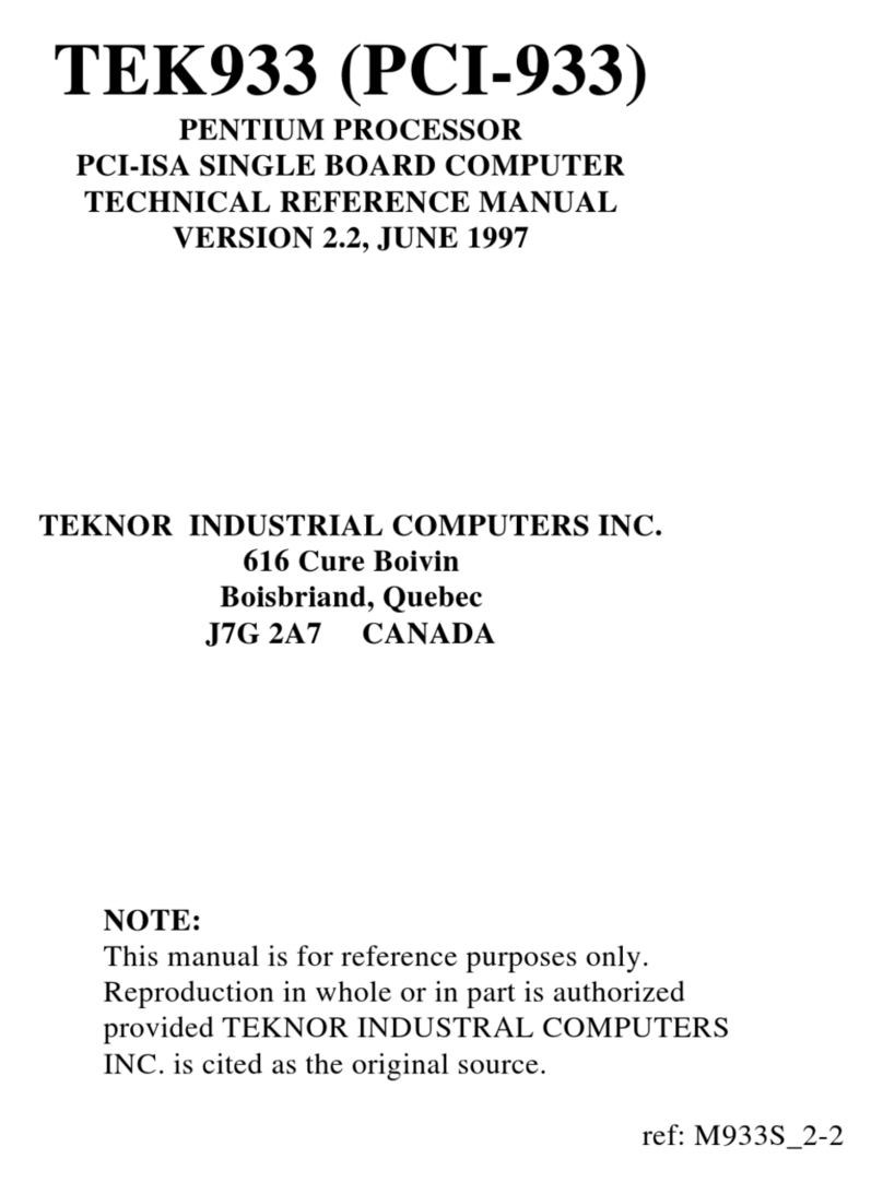 Teknor Industrial Computers TEK993 Product manual