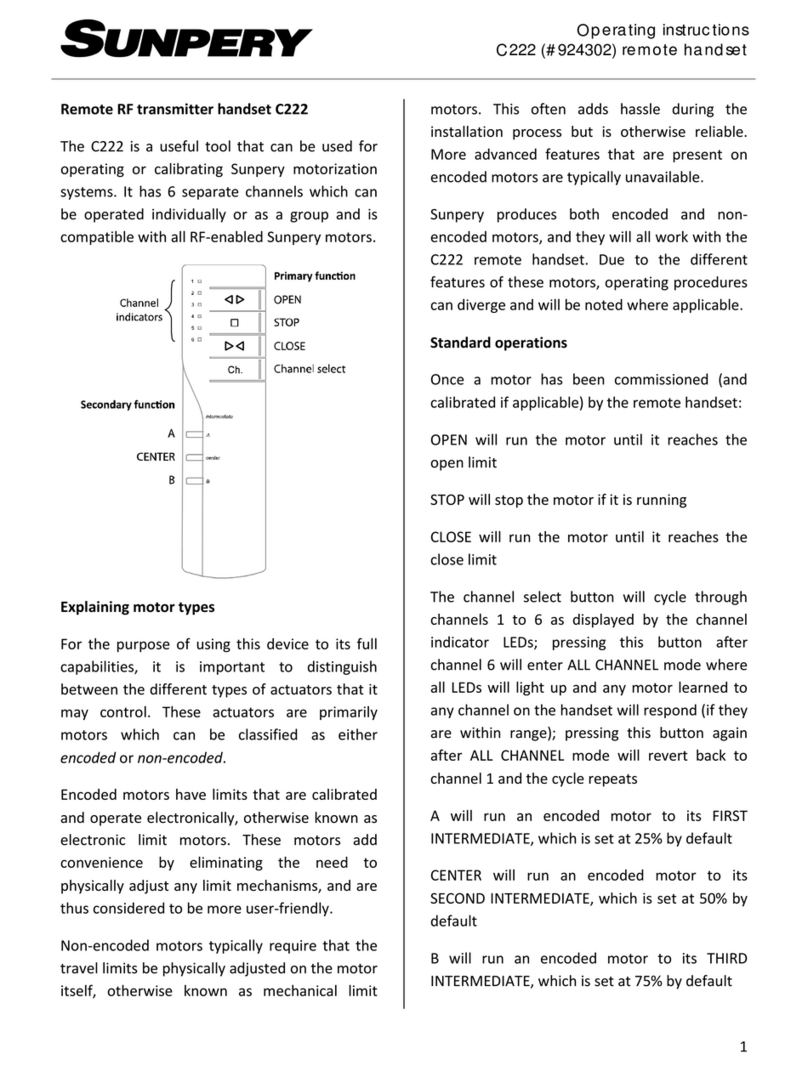Sunpery C222 operating instructions