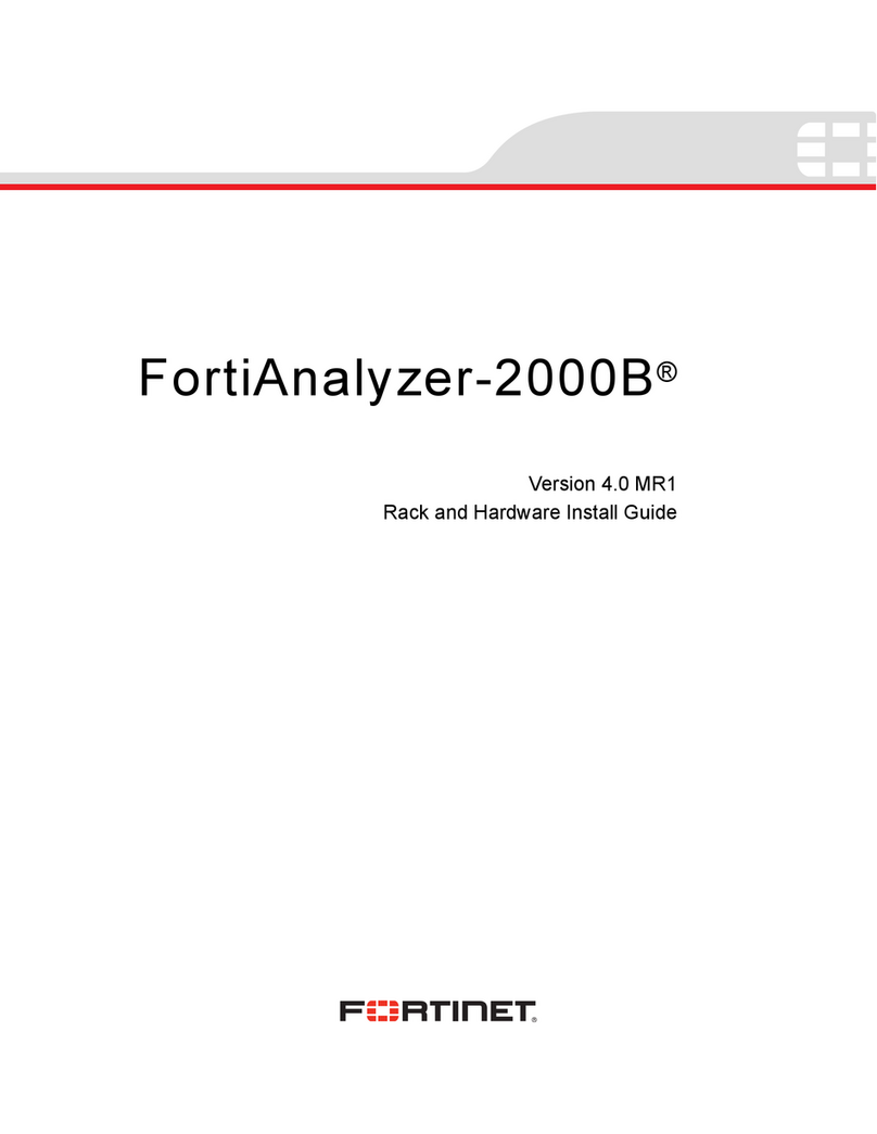 Fortinet FortiAnalyzer-2000B Rack and hardware install guide Fortinet FortiAnalyzer-2000B Rack and hardware install guide