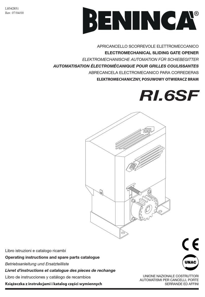 Beninca RI.6SF Operating instructions and spare parts catalogue
