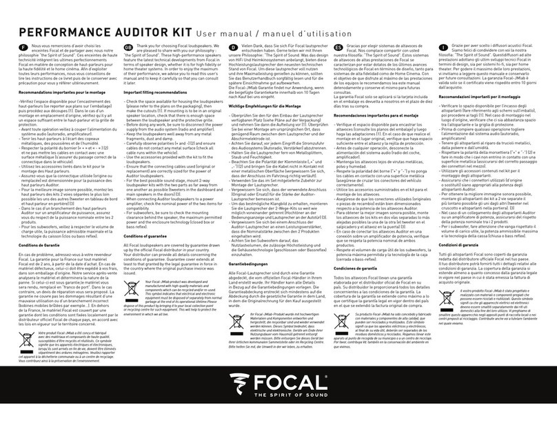 Focal Auditor Series RCX-165 User manual